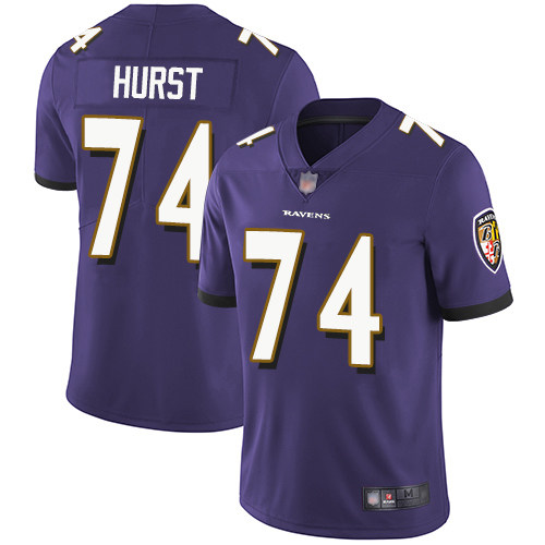 Baltimore Ravens Limited Purple Men James Hurst Home Jersey NFL Football 74 Vapor Untouchable